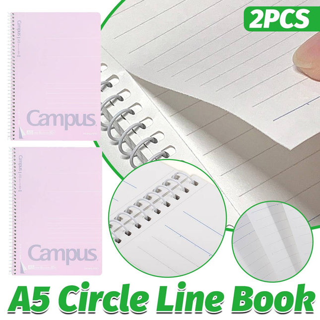 A5 Spiral Lined Notebooks 2 Pack Pink 80 Sheets