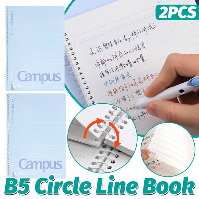B5 Spiral Lined Notebooks 2 Pack Blue 50 Sheets