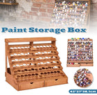 Tiered Wooden Paint Storage Rack with Drawers - Desktop Art Supply Organiser
