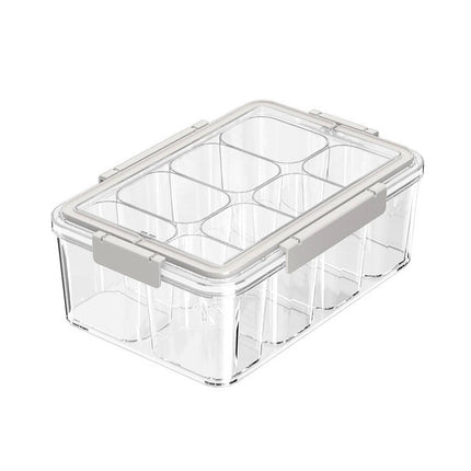 Kitchen Storage Box with Handle Divided Container Sealed Lid Stackable