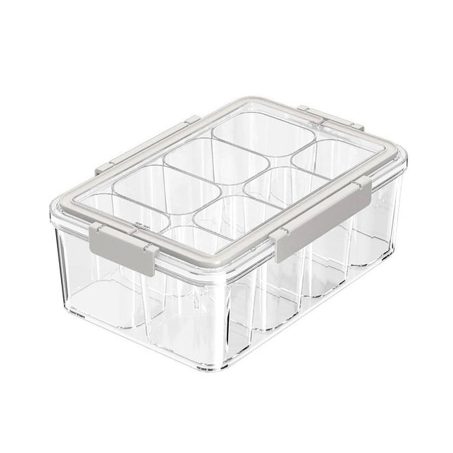 Kitchen Storage Box with Handle Divided Container Sealed Lid Stackable