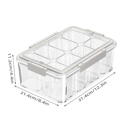 Kitchen Storage Box with Handle Divided Container Sealed Lid Stackable