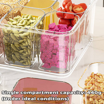Kitchen Storage Box with Handle Divided Container Sealed Lid Stackable