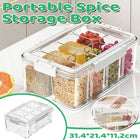 Kitchen Storage Box with Handle Divided Container Sealed Lid Stackable