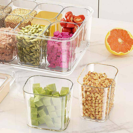 Kitchen Storage Box with Handle Divided Container Sealed Lid Stackable
