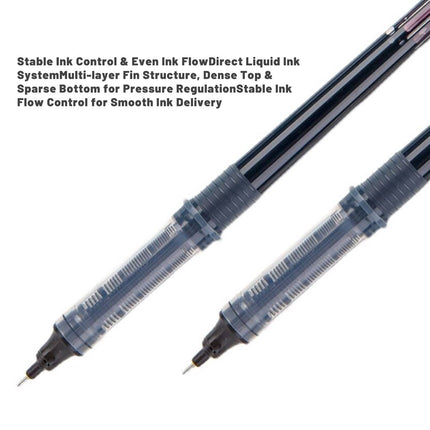 10 Pack Direct Liquid Rollerball Pen Refills 0.5mm Needle Tip Black Ink