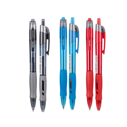 Deli Lineflow Retractable Gel Pens 0.5mm 12 Pack