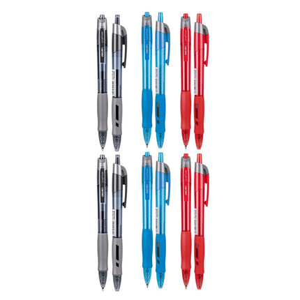 Deli Lineflow Retractable Gel Pens 0.5mm 12 Pack