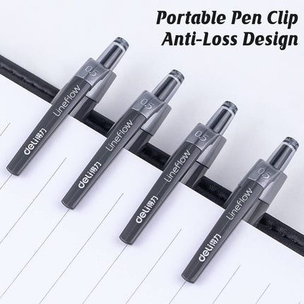 Deli Lineflow Retractable Gel Pens 0.5mm 12 Pack