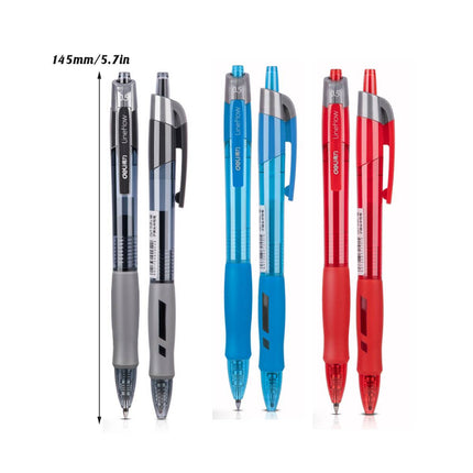 Deli Lineflow Retractable Gel Pens 0.5mm 12 Pack