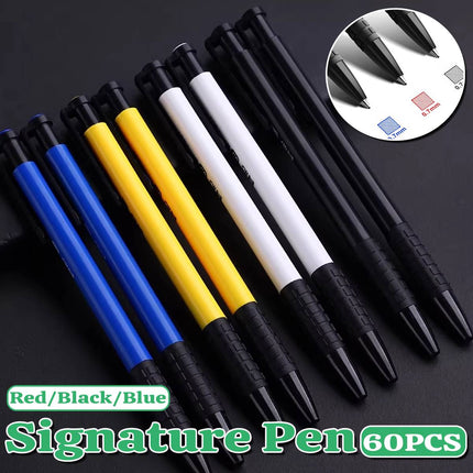 60Pcs Push Button Ballpoint Pen 0.7mm Medium Tip Office School Bulk Office Pens