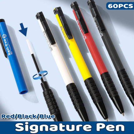 60Pcs Push Button Ballpoint Pen 0.7mm Medium Tip Office School Bulk Office Pens