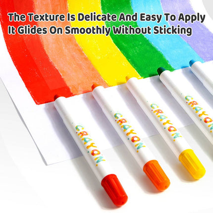 Rotating Silky Crayons Washable Twist Up Colour Sticks for Children Drawing Art
