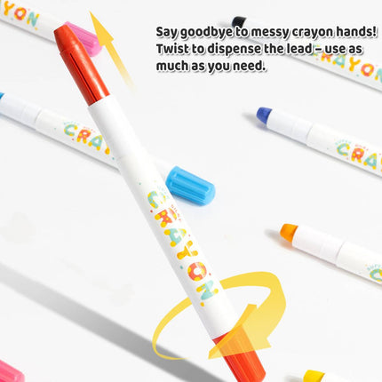 Rotating Silky Crayons Washable Twist Up Colour Sticks for Children Drawing Art