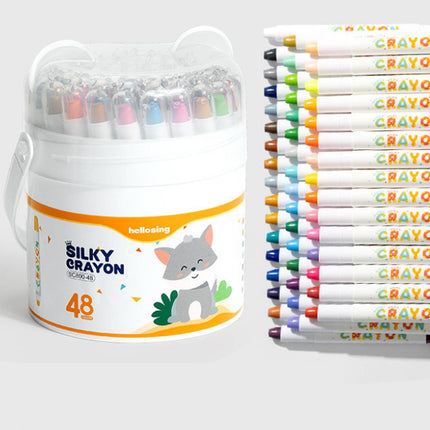 Rotating Silky Crayons Washable Twist Up Colour Sticks for Children Drawing Art