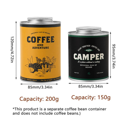 Coffee Bean Storage Canister with Valve Portable Tin Container for Travel