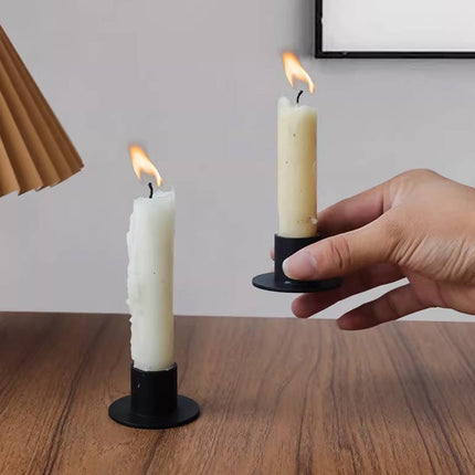 Iron Candle Holder Round Taper Candlestick Holder For Table Centerpiece Decor