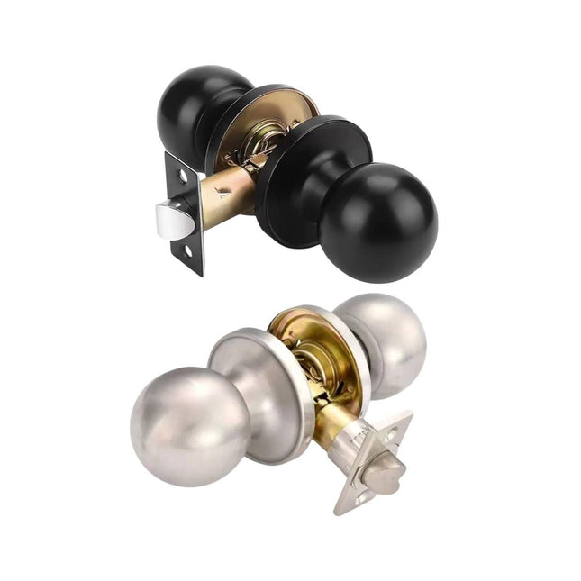Stainless Steel Spherical Door Knob Keyless Passage Lock Interior Round Handle