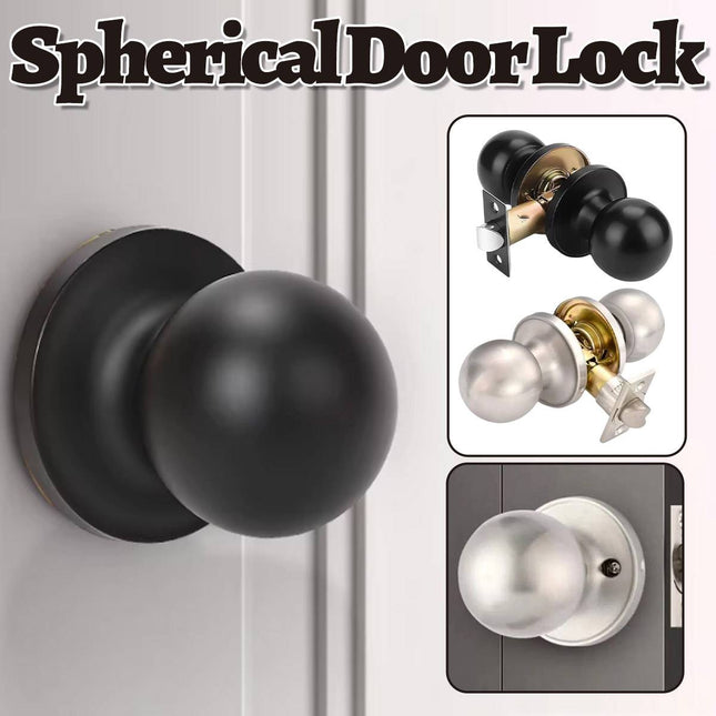 Stainless Steel Spherical Door Knob Keyless Passage Lock Interior Round Handle