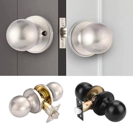 Stainless Steel Spherical Door Knob Keyless Passage Lock Interior Round Handle