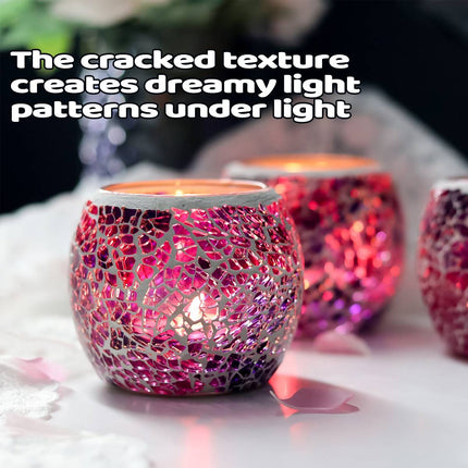 2Pcs Fashion European Glass Mosaic Candle Cups Decorative Tabletop Home Decor