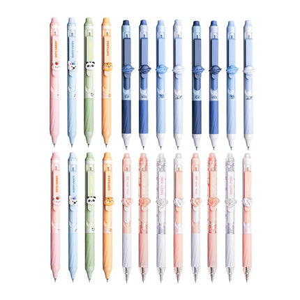 24 Pack Cute Animal Heat Erasable Retractable Gel Pens 0.5mm School Office
