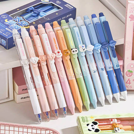 24 Pack Cute Animal Heat Erasable Retractable Gel Pens 0.5mm School Office