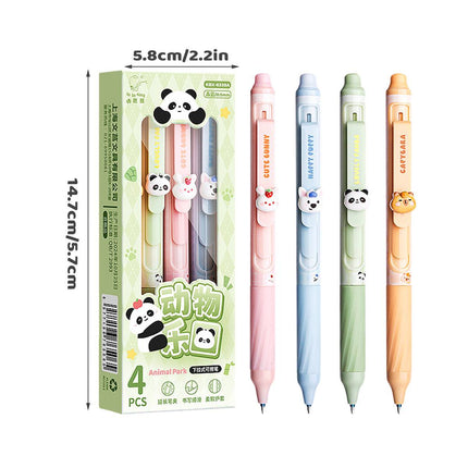 4 Pack Cute Animal Heat Erasable Press Gel Pens 0.5mm Student Office