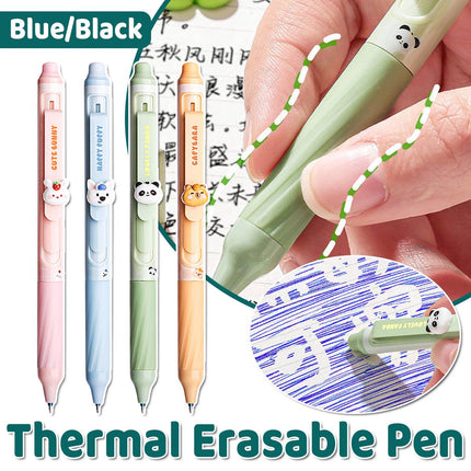 4 Pack Cute Animal Heat Erasable Press Gel Pens 0.5mm Student Office