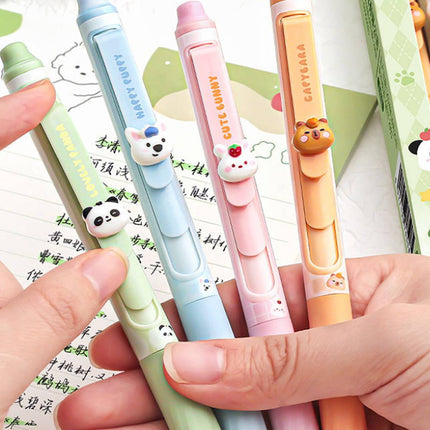 4 Pack Cute Animal Heat Erasable Press Gel Pens 0.5mm Student Office