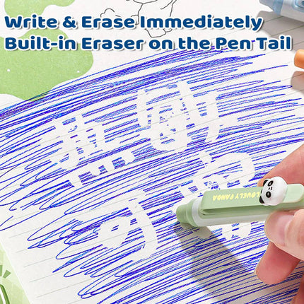 24 Pack Cute Animal Heat Erasable Retractable Gel Pens 0.5mm School Office