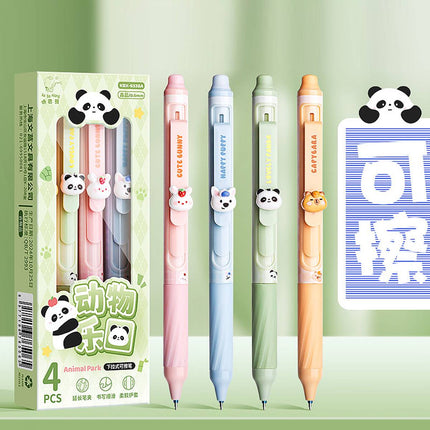 4 Pack Cute Animal Heat Erasable Press Gel Pens 0.5mm Student Office