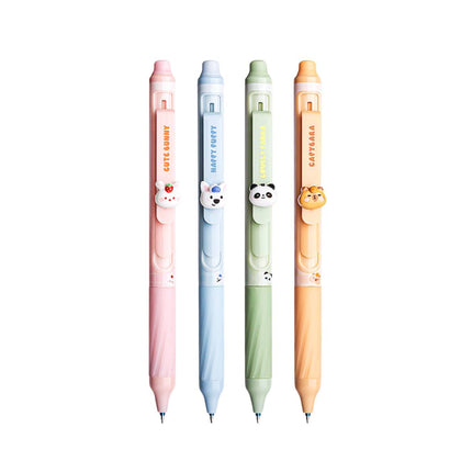 4 Pack Cute Animal Heat Erasable Press Gel Pens 0.5mm Student Office