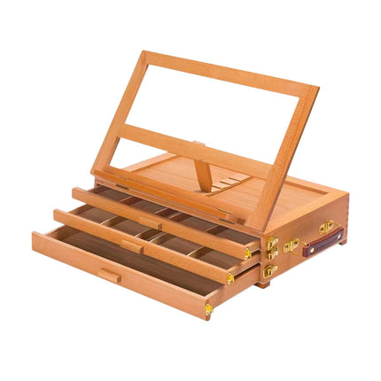 Wooden Three Tier Artist Craft Drawer Storage Box Studio Portable Art Organizer AU
