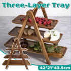 3 Tier Foldable Wooden Serving Tray Stand for Party Buffet Dessert Display