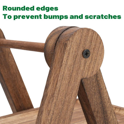 3 Tier Foldable Wooden Serving Tray Stand for Party Buffet Dessert Display