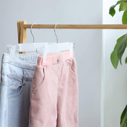 20Pcs Non Slip Plastic Trouser Hanger With Clips Home Wardrobe Storage Hanger