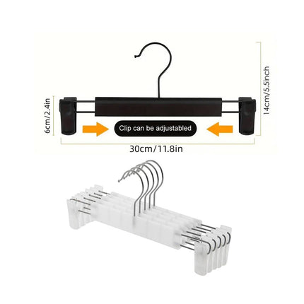 20Pcs Non Slip Plastic Trouser Hanger With Clips Home Wardrobe Storage Hanger