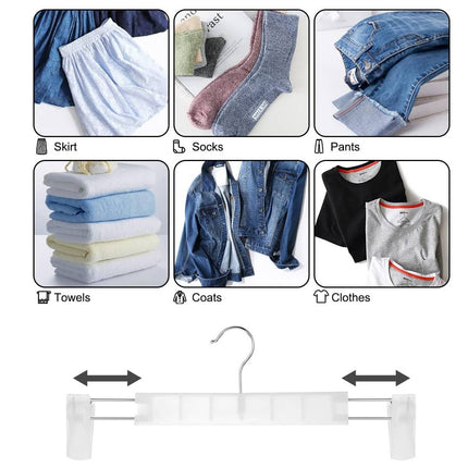 20Pcs Non Slip Plastic Trouser Hanger With Clips Home Wardrobe Storage Hanger