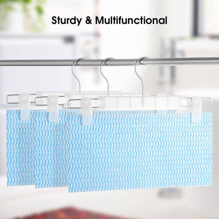 20Pcs Non Slip Plastic Trouser Hanger With Clips Home Wardrobe Storage Hanger