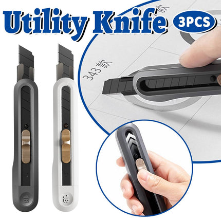 18mm Snap Off Utility Knives 3 Pack ABS Handle