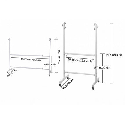 Mobile Whiteboard Stand Adjustable Width and Height