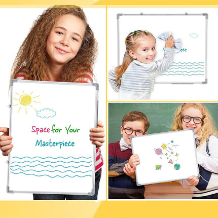 Double Sided Magnetic Whiteboard 3 Sizes Wall Mount