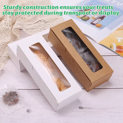 30 Pcs Kraft Paper Window Box Cardboard Gift Packaging Bakery Party Favour Box
