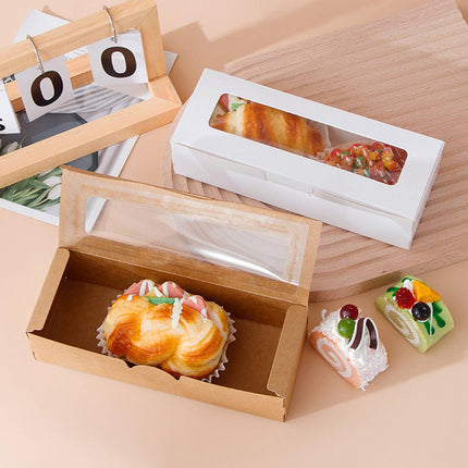 30 Pcs Kraft Paper Window Box Cardboard Gift Packaging Bakery Party Favour Box