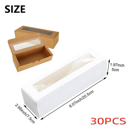 30 Pcs Kraft Paper Window Box Cardboard Gift Packaging Bakery Party Favour Box