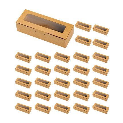 30 Pcs Kraft Paper Window Box Cardboard Gift Packaging Bakery Party Favour Box