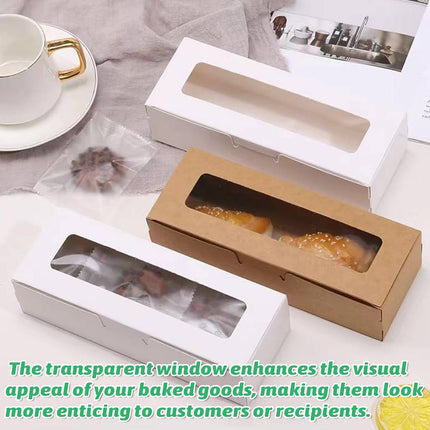 30 Pcs Kraft Paper Window Box Cardboard Gift Packaging Bakery Party Favour Box