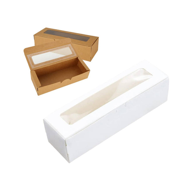 30Pcs Kraft Paper Window Box Cardboard Gift Packaging Mailer For Shipping Gift
