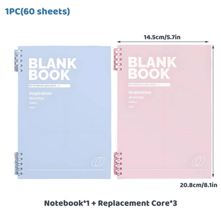 A5 Refillable Binder Notebook Blank Book 3 Refills